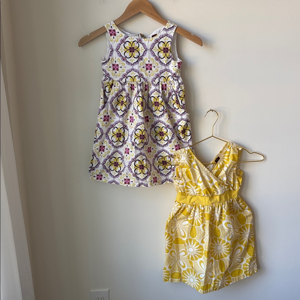 Tea Collection Two Dresses: Art De Vivre Tie Back & Sea Urchin Wrap Neck Size 5